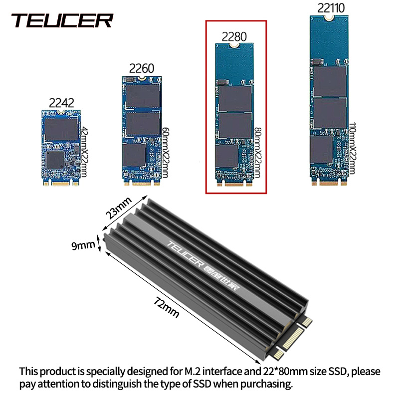 TEUCER M2 SSD Heatsink NVME 22 - M2 Heatsink Cooler ulasan dan harga