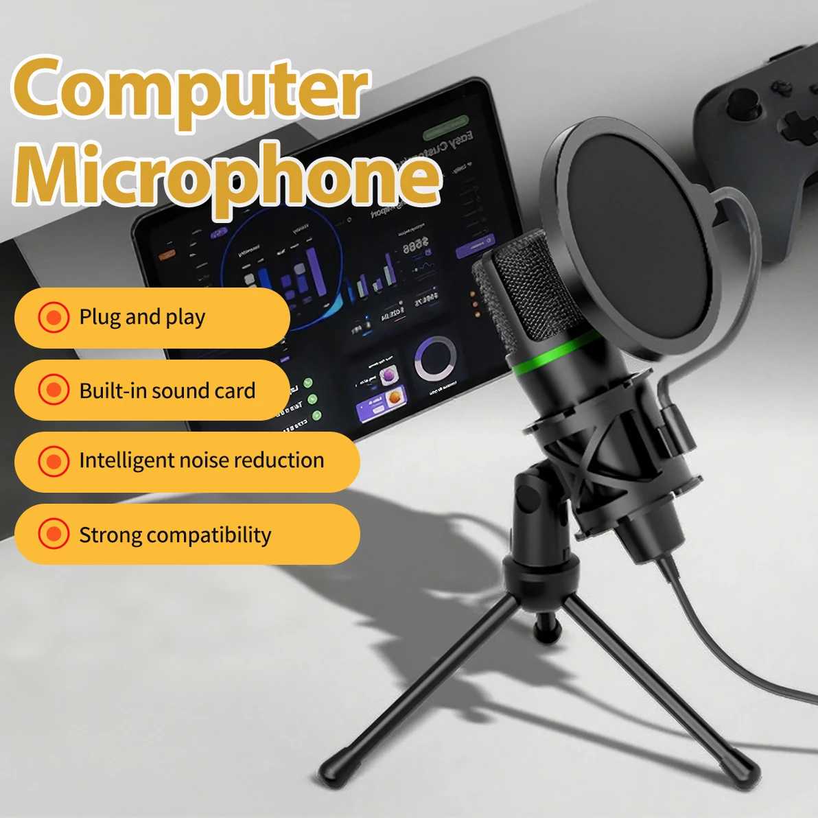 Condenser Microphone USB Wired - Gaming Accessories Rgb ulasan dan harga