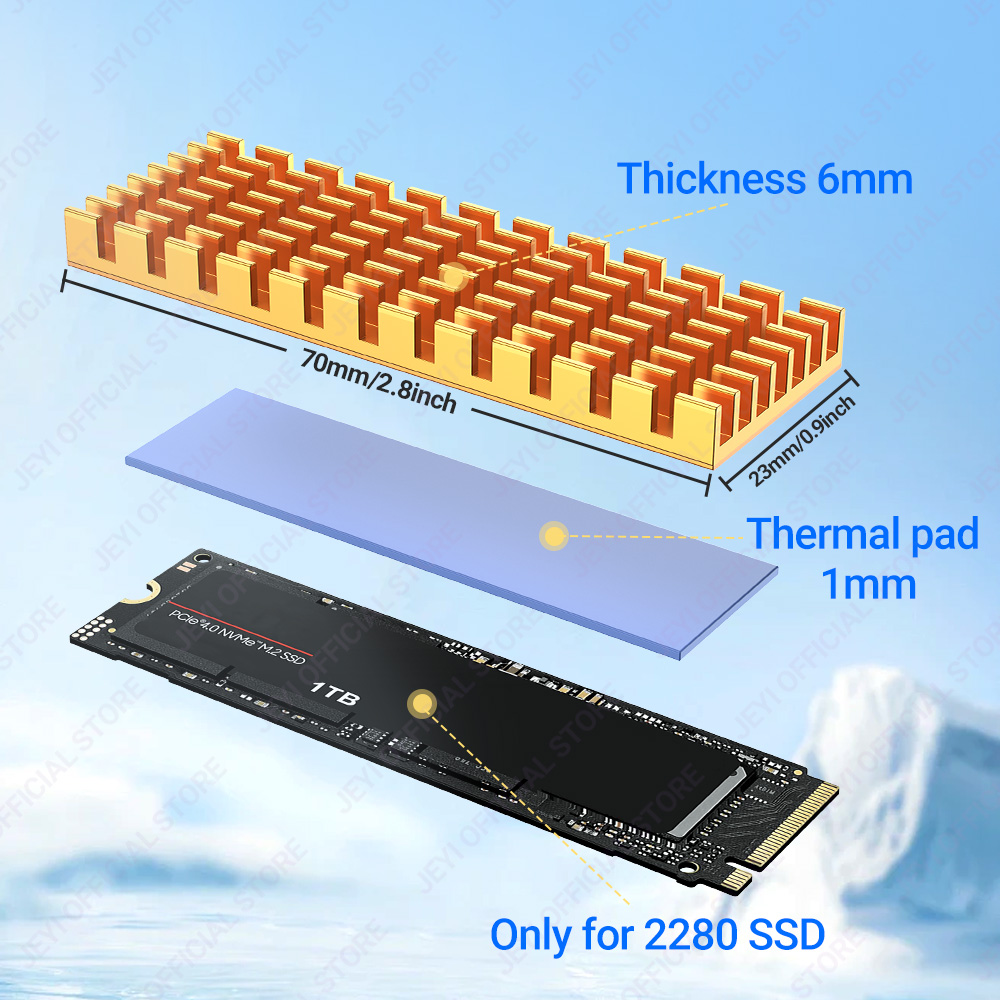 JEYI M.2 SSD Heatsink Aluminum - M2 Heatsink Cooler ulasan dan harga