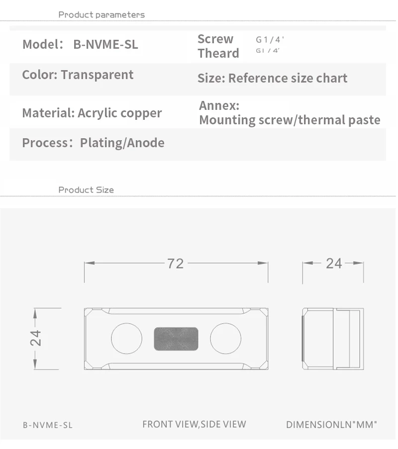 Bykski Water Block for 2280 /2 - M2 Heatsink Cooler ulasan dan harga