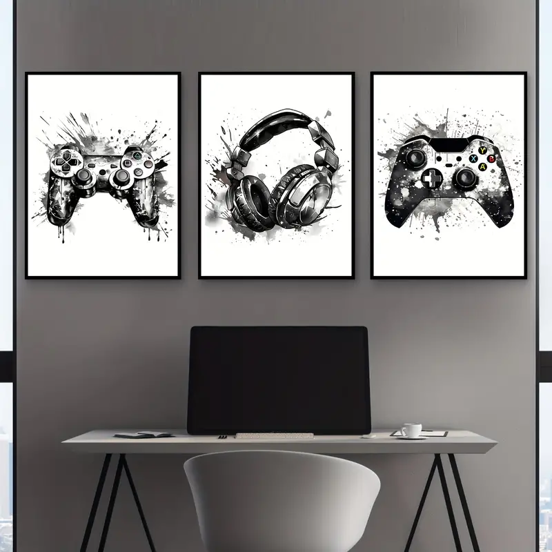 3pcs frameless Canvas Painting - Gaming Accessories Wall ulasan dan harga