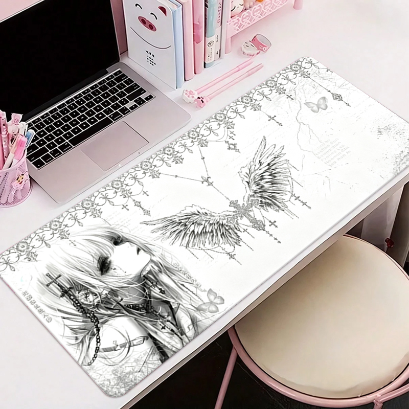 Leather Mousepad Black White A - Gaming Accessories Women ulasan dan harga