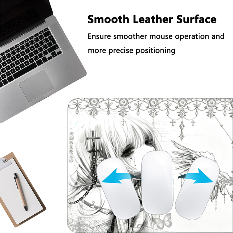 Leather Mousepad Black White A - Gaming Accessories Women ulasan dan harga