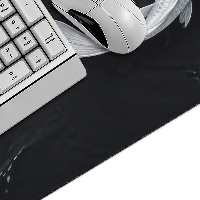 Black White Koi Mouse Pad Game - Gaming Accessories White ulasan dan harga